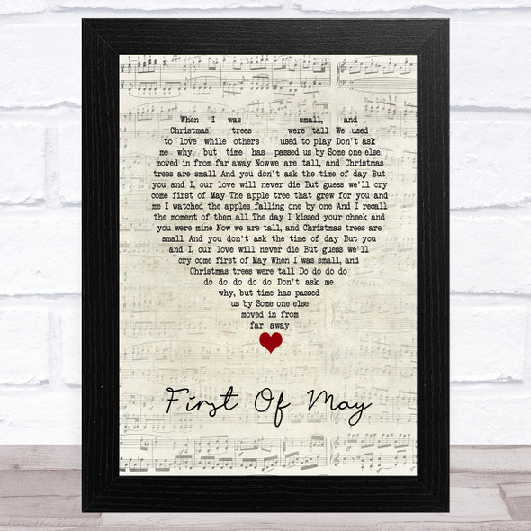 Bee Gees First Of May Script Heart Song Lyric Music Art Print