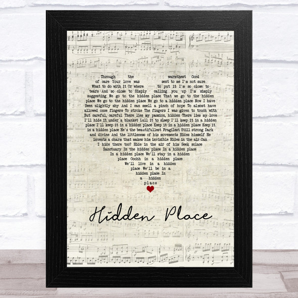 Bjork Hidden Place Script Heart Song Lyric Music Art Print