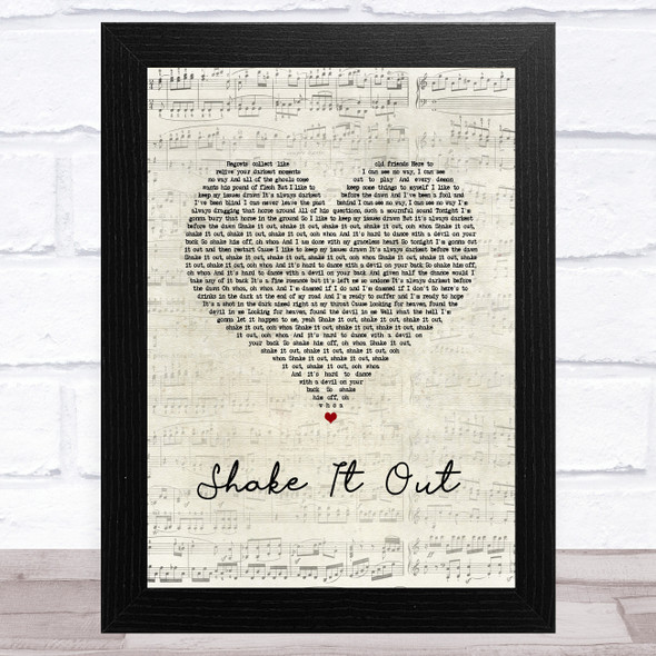 Florence + The Machine Shake It Out Script Heart Song Lyric Music Art Print