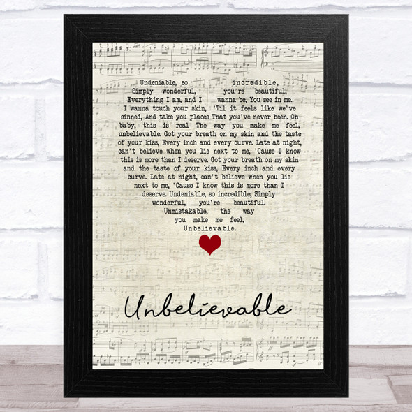 Josh Gracin Unbelievable Script Heart Song Lyric Music Art Print