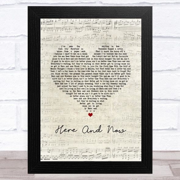 Kenny Chesney Here And Now Script Heart Song Lyric Music Art Print