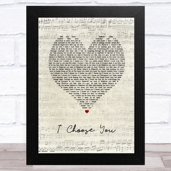 Paris I Choose You Script Heart Song Lyric Music Art Print