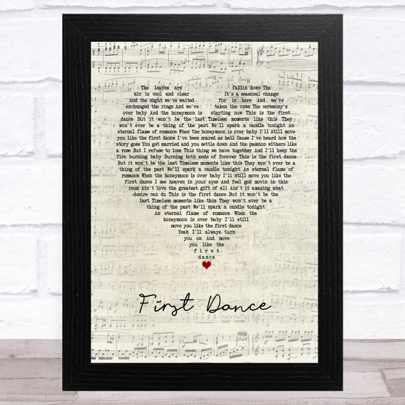 Corey Smith First Dance Script Heart Song Lyric Music Art Print