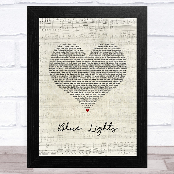 Jorja Smith Blue Lights Script Heart Song Lyric Music Art Print