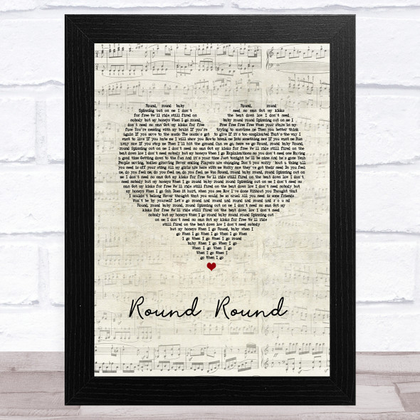 Sugababes Round Round Script Heart Song Lyric Music Art Print