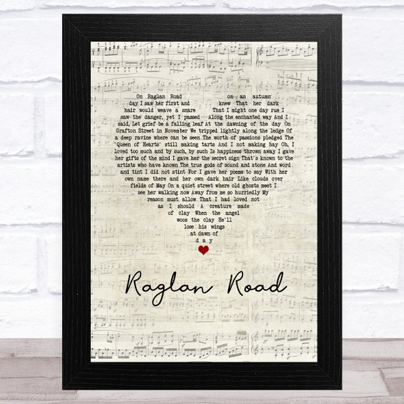 The Dubliners Raglan Road Script Heart Song Lyric Music Art Print