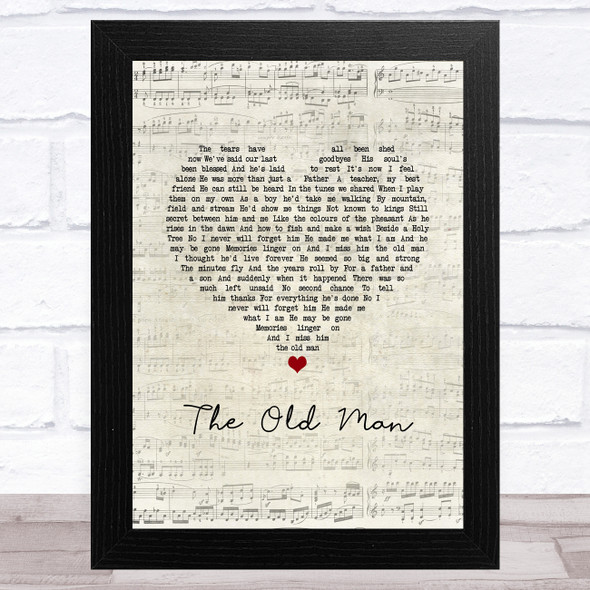 The Fureys The Old Man Script Heart Song Lyric Music Art Print