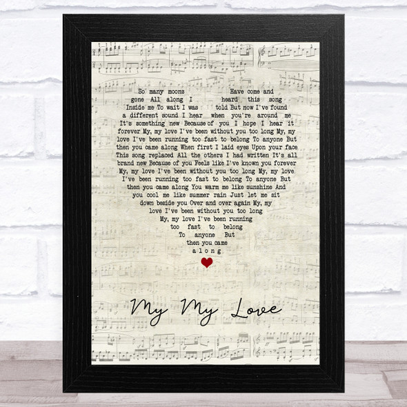 Joshua Radin My My Love Script Heart Song Lyric Music Art Print