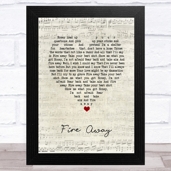 Chris Stapleton Fire Away Script Heart Song Lyric Music Art Print