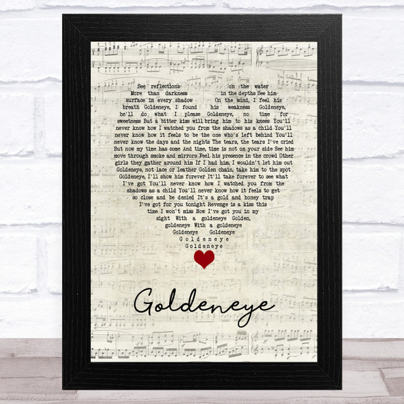 Tina Turner Goldeneye Script Heart Song Lyric Music Art Print