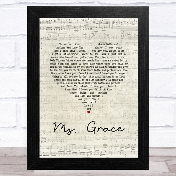 Tymes Ms. Grace Script Heart Song Lyric Music Art Print