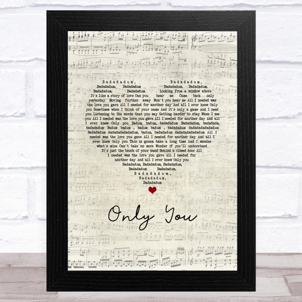 The Flying Pickets Only You Script Heart Song Lyric Music Art Print