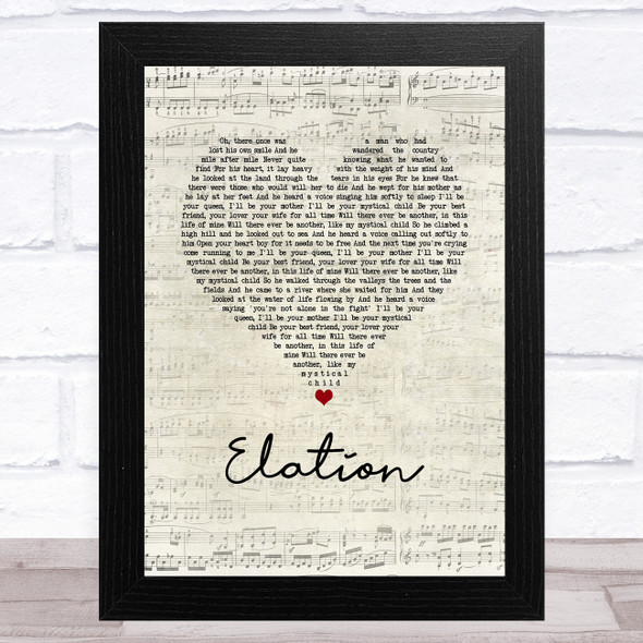 Levellers Elation Script Heart Song Lyric Music Art Print