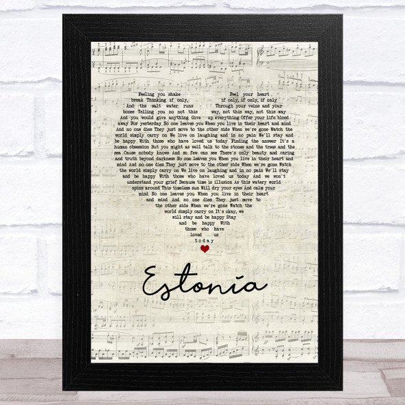 Marillion Estonia Script Heart Song Lyric Music Art Print