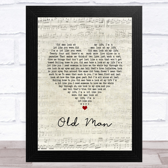 Neil Young Old Man Script Heart Song Lyric Music Art Print