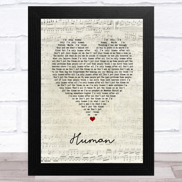 Rag'n'Bone Man Human Script Heart Song Lyric Music Art Print