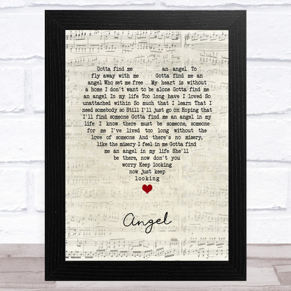 Simply Red Angel Script Heart Song Lyric Music Art Print
