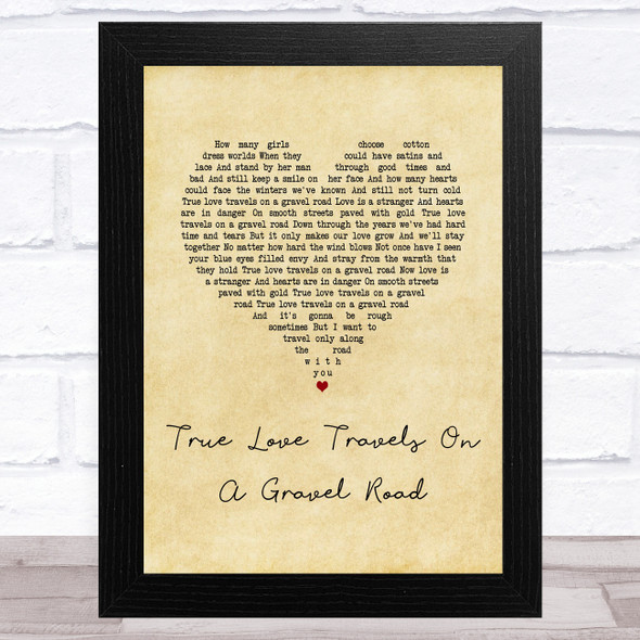 Nick Lowe True Love Travels On A Gravel Road Vintage Heart Song Lyric Music Art Print