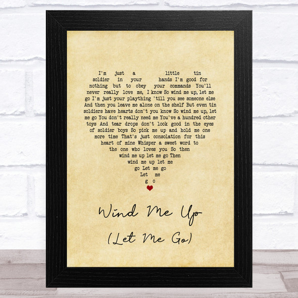 Cliff Richard Wind Me Up (Let Me Go) Vintage Heart Song Lyric Music Art Print