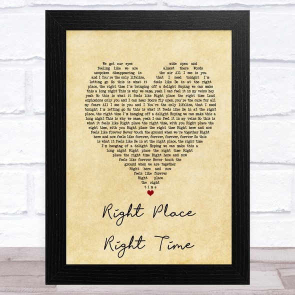 Olly Murs Right Place Right Time Vintage Heart Song Lyric Music Art Print