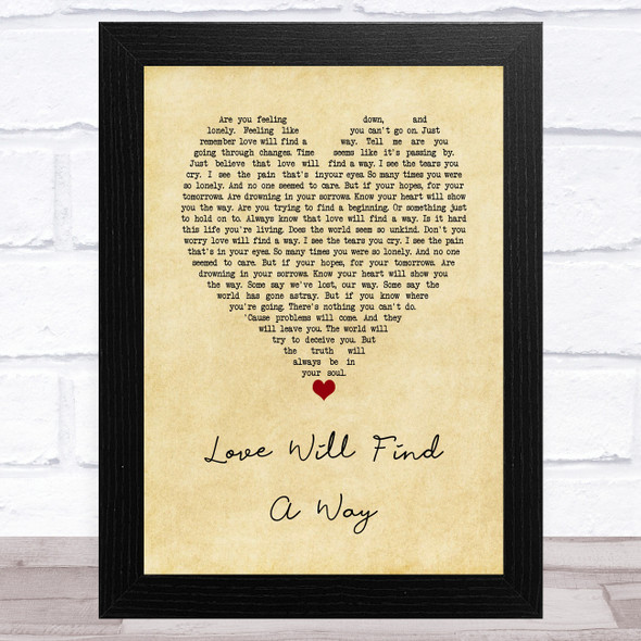 Lionel Richie Love Will Find A Way Vintage Heart Song Lyric Music Art Print
