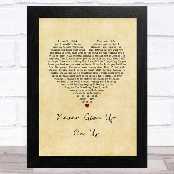 Connie Talbot Never Give Up On Us Vintage Heart Song Lyric Music Art Print