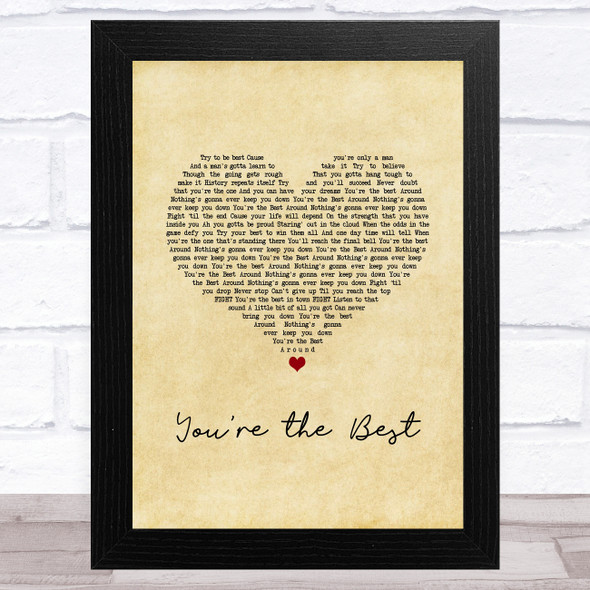 Joe Esposito You're the Best Vintage Heart Song Lyric Music Art Print