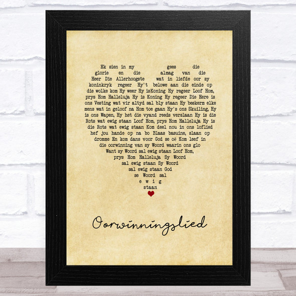 Piet Smit Oorwinningslied Vintage Heart Song Lyric Music Art Print