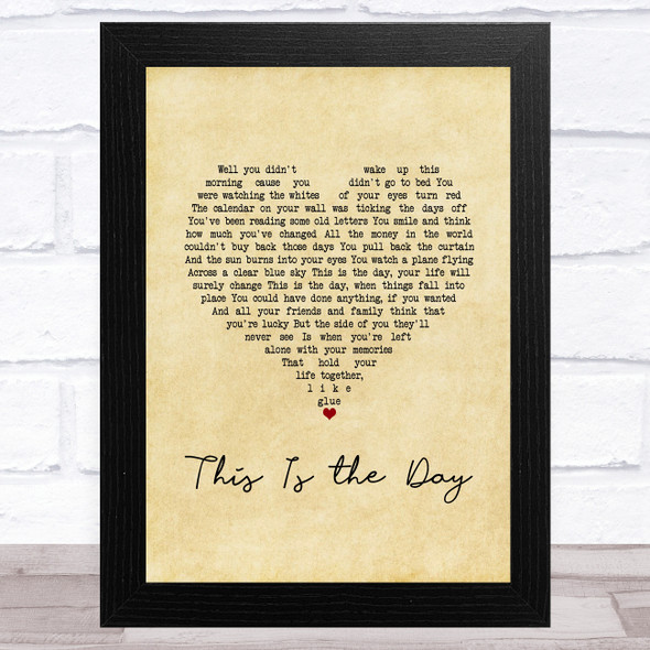 The The This Is the Day Vintage Heart Song Lyric Music Art Print