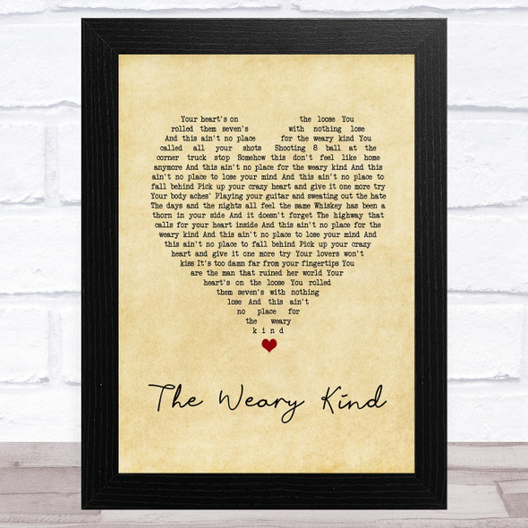 Ryan Bingham The Weary Kind Vintage Heart Song Lyric Music Art Print