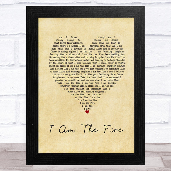 Halestorm I Am The Fire Vintage Heart Song Lyric Music Art Print