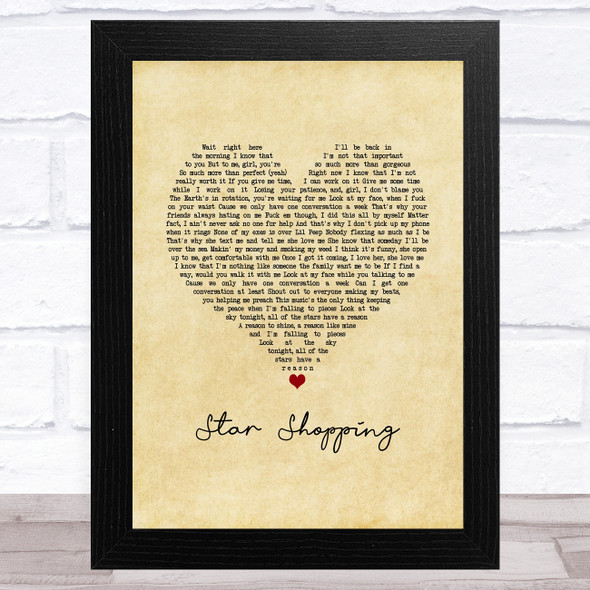 Lil Peep Star Shopping Vintage Heart Song Lyric Music Art Print