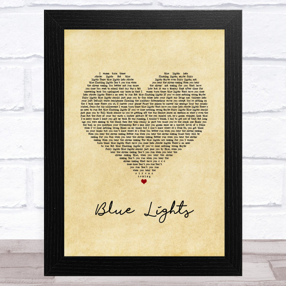 Jorja Smith Blue Lights Vintage Heart Song Lyric Music Art Print