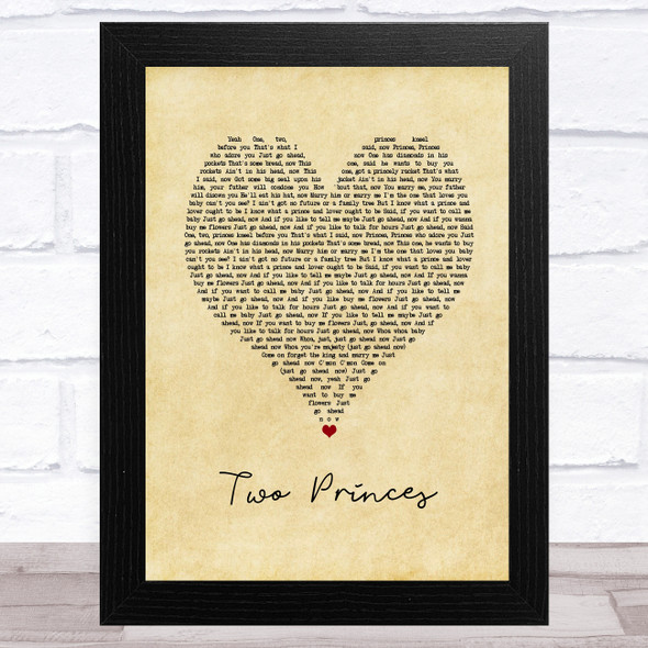 Spin Doctors Two Princes Vintage Heart Song Lyric Music Art Print