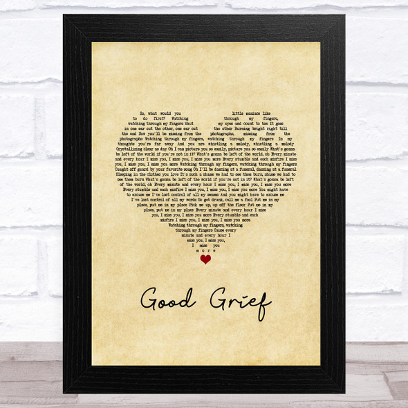 Bastille Good Grief Vintage Heart Song Lyric Music Art Print