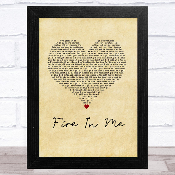 John Newman Fire In Me Vintage Heart Song Lyric Music Art Print