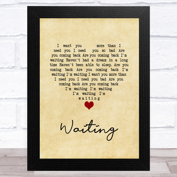 Alice Boman Waiting Vintage Heart Song Lyric Music Art Print