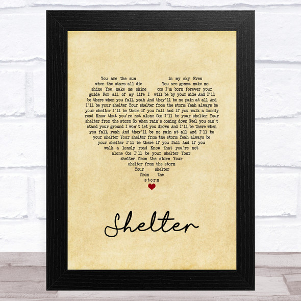 Dash Berlin feat. Roxanne Emery Shelter Vintage Heart Song Lyric Music Art Print