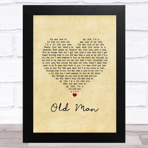 Neil Young Old Man Vintage Heart Song Lyric Music Art Print