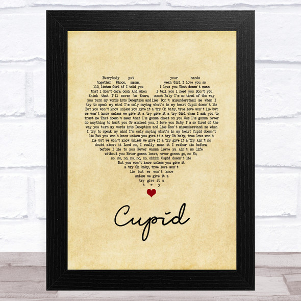 112 Cupid Vintage Heart Song Lyric Music Art Print