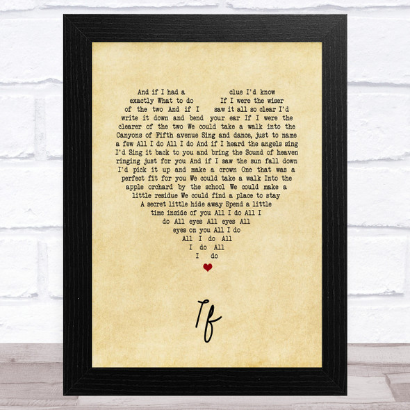 Red Hot Chili Peppers If Vintage Heart Song Lyric Music Art Print