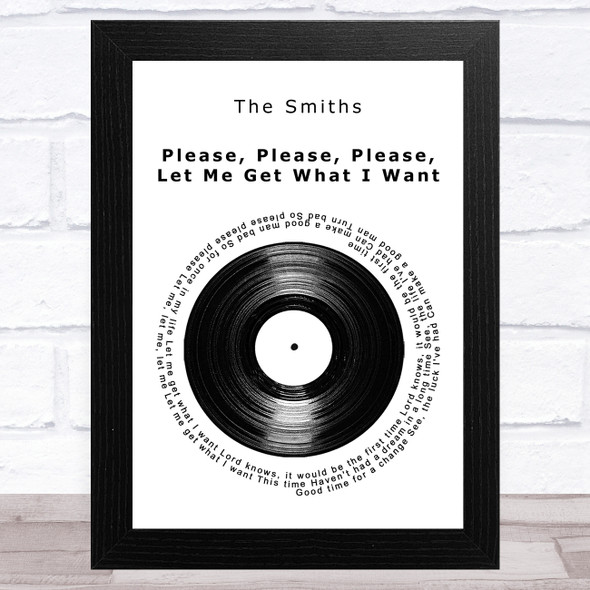 The Smiths Please, Please, Please, Let Me Get What I Want Vinyl Record Song Lyric Music Art Print