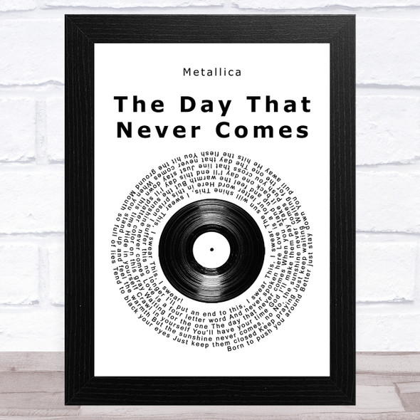 Metallica The Day That Never Comes Vinyl Record Song Lyric Music Art Print