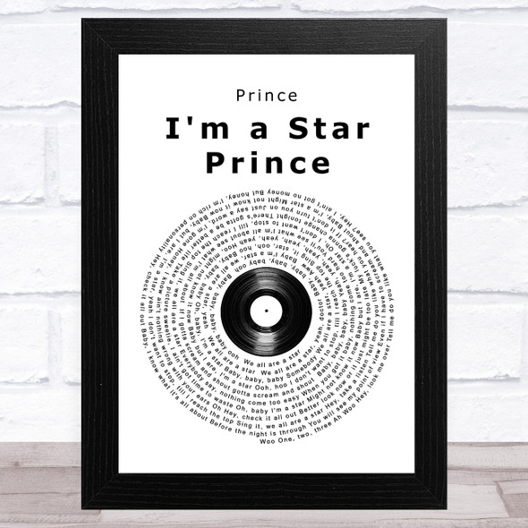 Prince I'm a Star Prince Vinyl Record Song Lyric Music Art Print