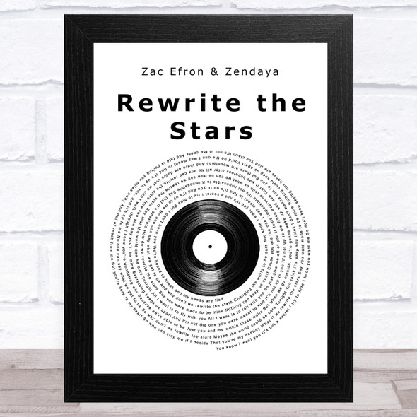 Zac Efron, Zendaya - GREATEST SHOWMAN Rewrite the Stars Vinyl Record Song Lyric Music Art Print