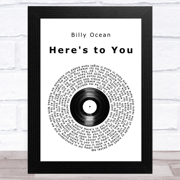 Billy Ocean Here's to You Vinyl Record Song Lyric Music Art Print