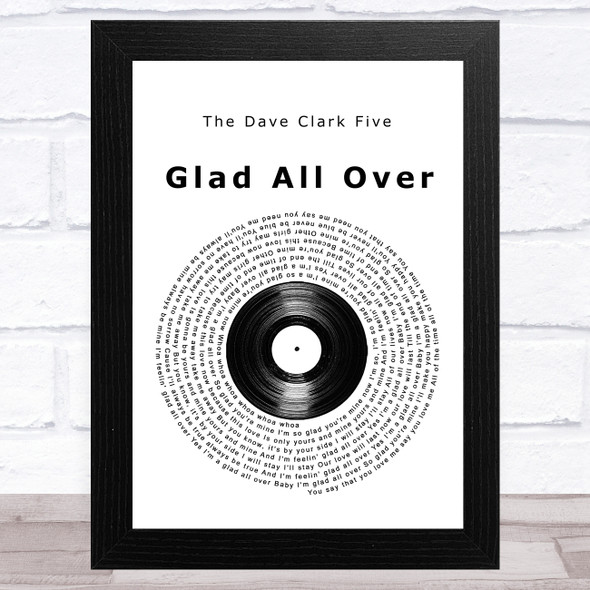 The Dave Clark Five Glad All Over Vinyl Record Song Lyric Music Art Print