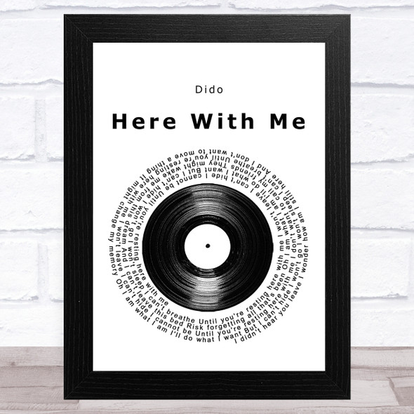 Dido Here With Me Vinyl Record Song Lyric Music Art Print