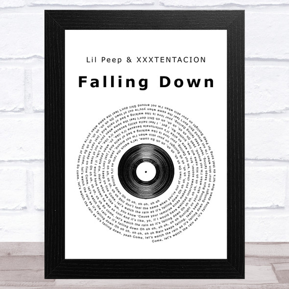 Lil Peep & XXXTENTACION Falling Down Vinyl Record Song Lyric Music Art Print