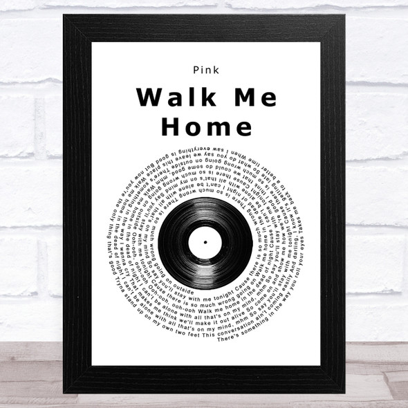 Pink Walk Me Home Vinyl Record Song Lyric Music Art Print